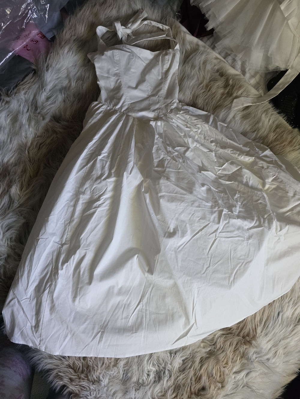 White Halter Midi Dress - Elegant Women’s Summer Dress - Picture 2 of 8